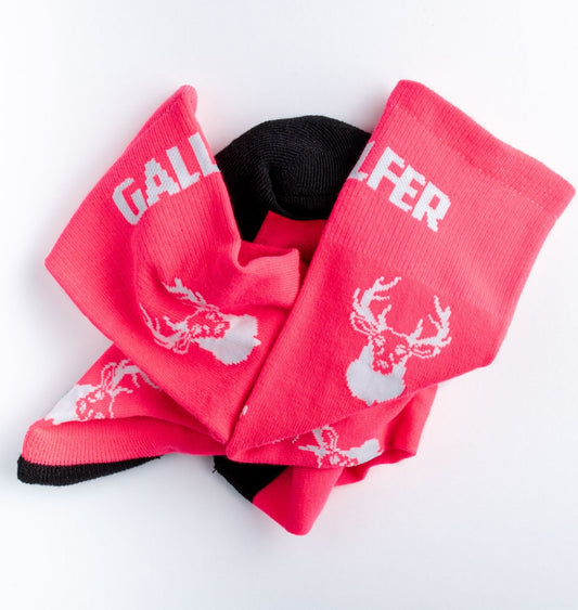 Foto 1 calcetín de esquí Gall Fer modelo Brama (Color rosa fluorescente, con ciervos estampado)